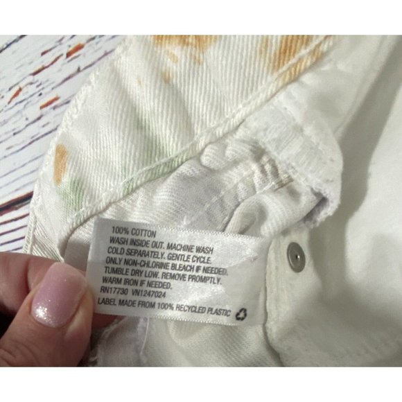 Wild Fable Jean Shorts Size 2 High Rise Cutoff White Tie Dye Button Fly Denim - Picture 11 of 11